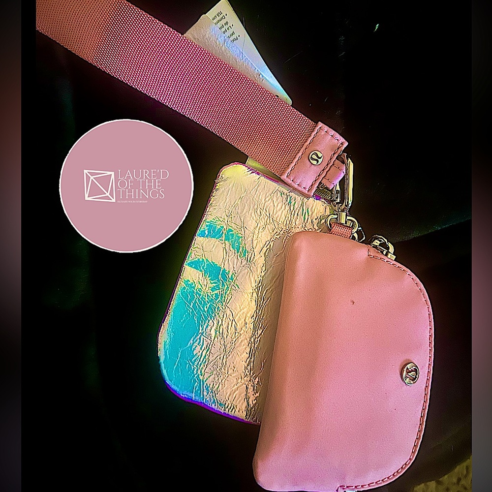 NWT Custom Iridescent Lululemon Dual Pouch Wristlet